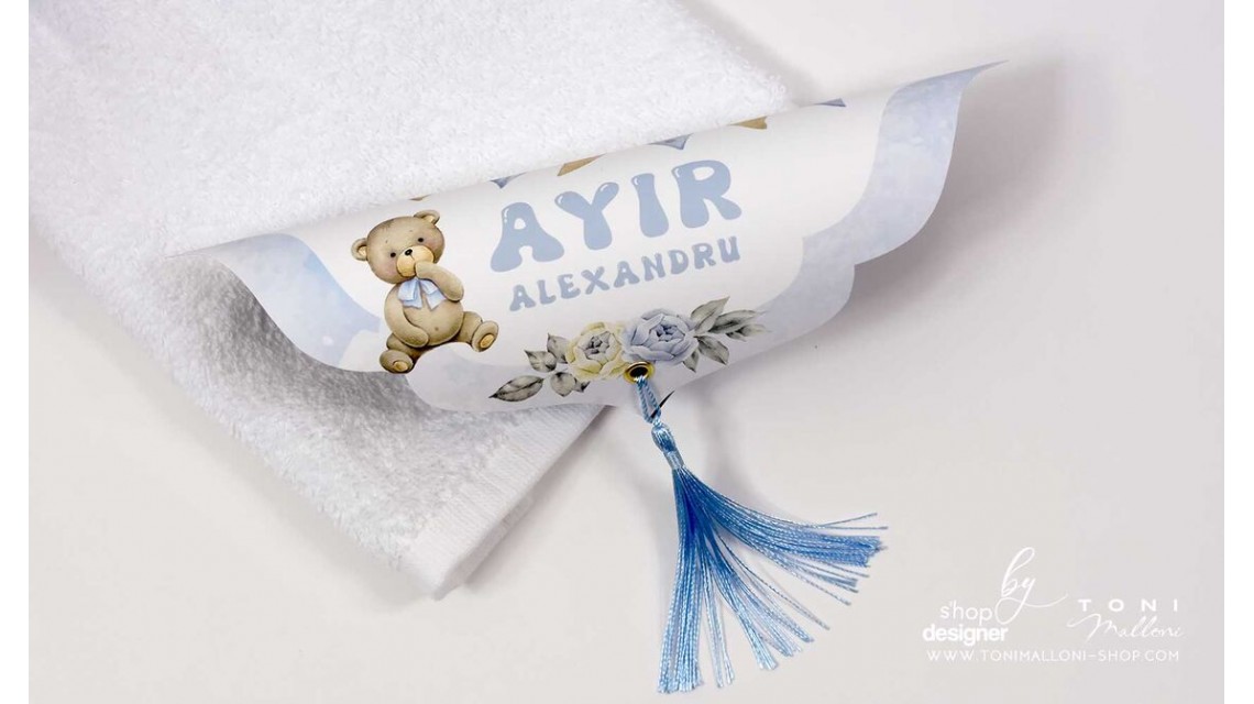 Trusou botez cu ursuleti albastri si baloane de aer cald Teddy Bear Bleu Hot Air Balloons 10